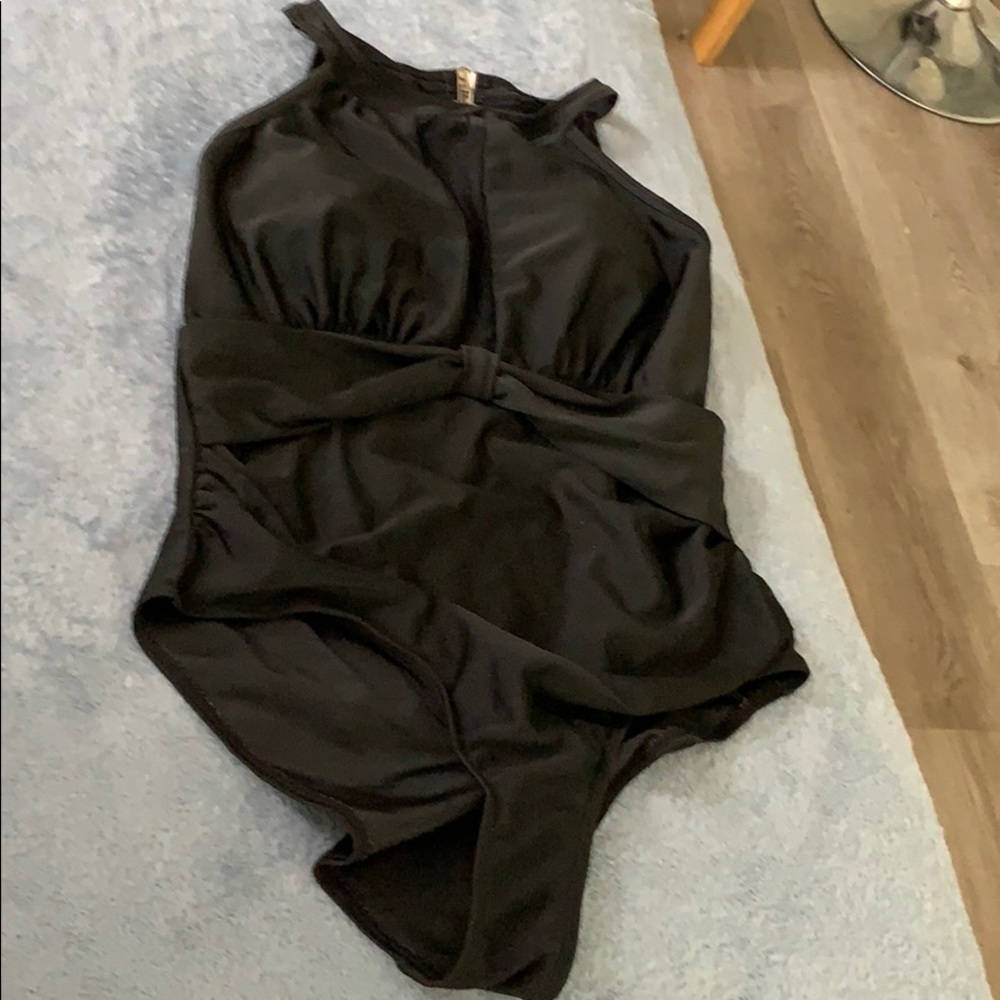 Black one piece bathing suit